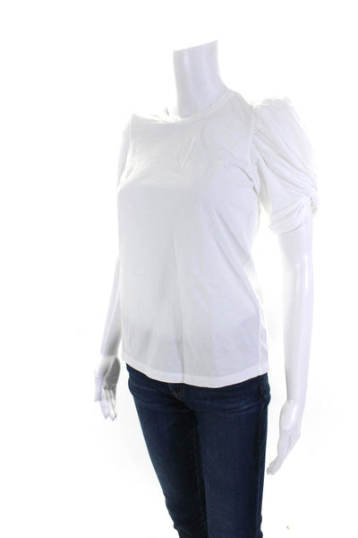 ALC Women's Cotton Knot Short Sleeve Round Neck T-shirt White Size XS