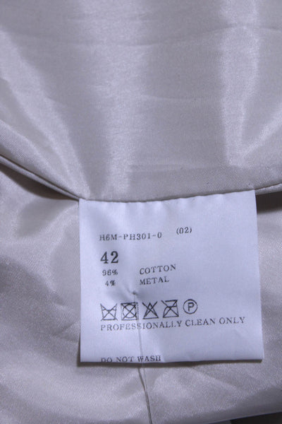 Hanii Y Womens Full Zipper Belted Coat Beige Cotton Size EUR 42