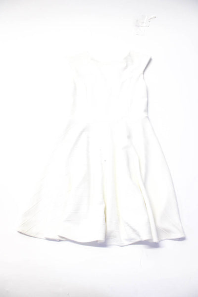 Charabia Un Deux Trois Womens Velvet Sleeveless Dresses Blue White Size 8 Lot 2