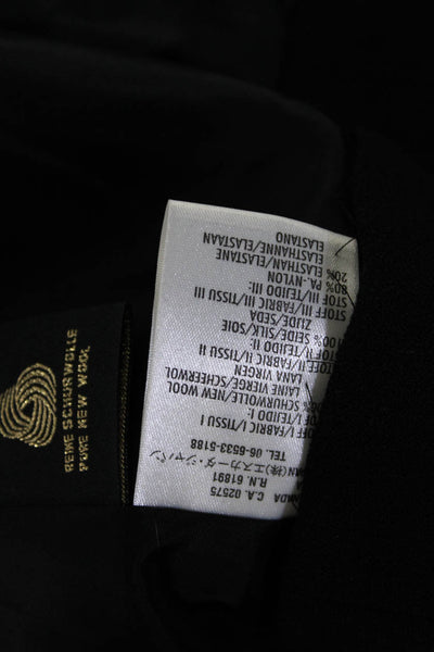 Escada Womens Wool Striped Print Sheer Long Sleeve Zipped Gown Black Size EUR34