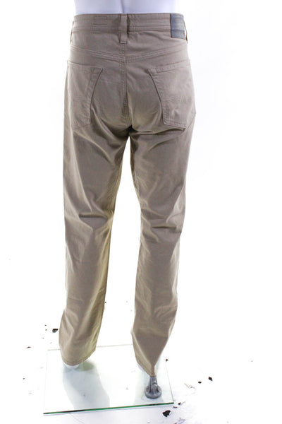 AG Adriano Goldschmied Mens Cotton Buttoned Straight Casual Pants Tan Size EUR34