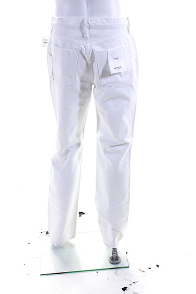 Hudson Mens Cotton Distress Buttoned Straight Leg Jeans White Size EUR28