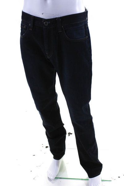 J Brand Mens Cotton Dark Wash Buttoned Straight Leg Casual Jeans Blue Size EUR33
