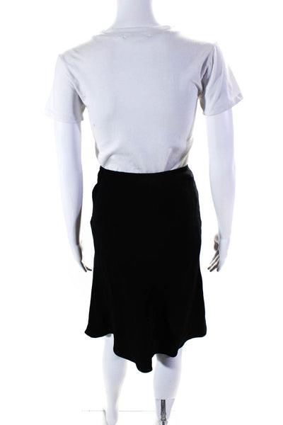Giorgio Armani Women's Button Closure A-Line Midi Lined Skirt Black Size M
