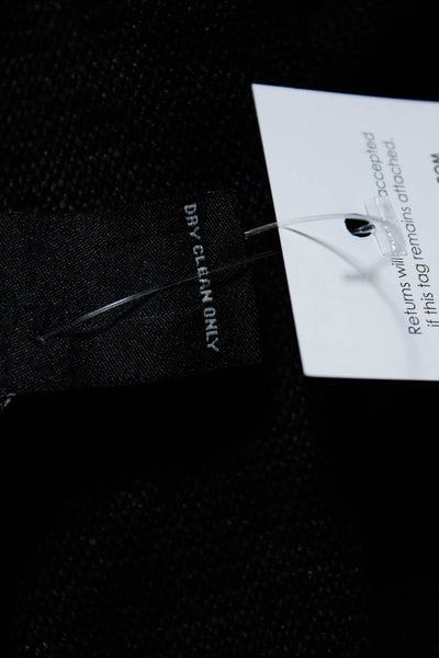 Central Park West Women's Long Sleeves Faux Leather Trim Cardigan Black Size S