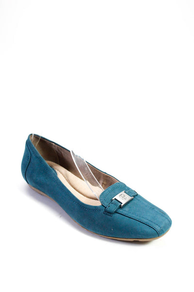 Giani Bernini Women's Round Toe Embellish Slip-On Ballet Flat Shoe Blue Size 8.5