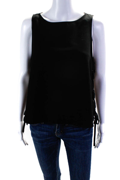 Rag & Bone Women's Lace Up Sleeveless Tank Blouse Black Size M