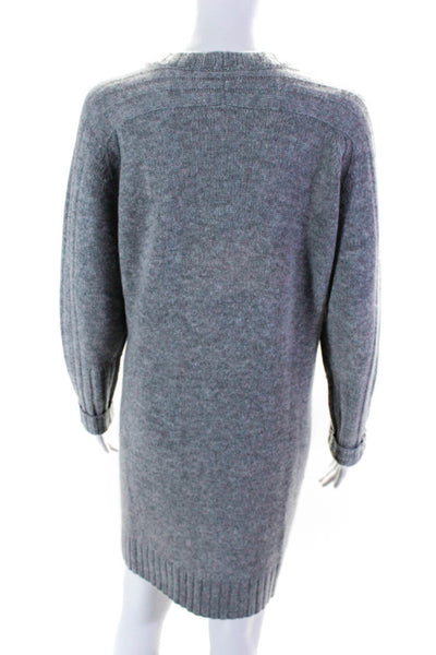 360 Cashmere Women's Cashmere Long Sleeve Sweater Dress Gray Size M
