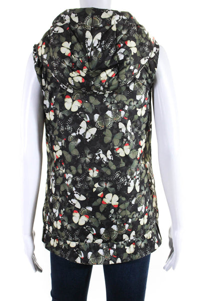 Lululemon Women's Reversible Hooded Butterfly Print Puffer Vest Green Size 6