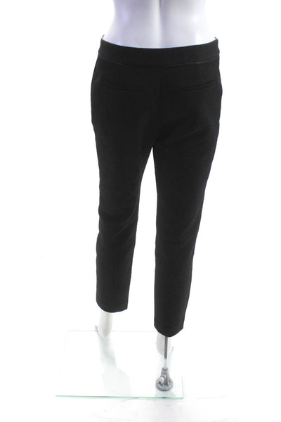 Ted Baker Womens Textured Buttoned Zipped Tapered Dress Pants Black Size 1