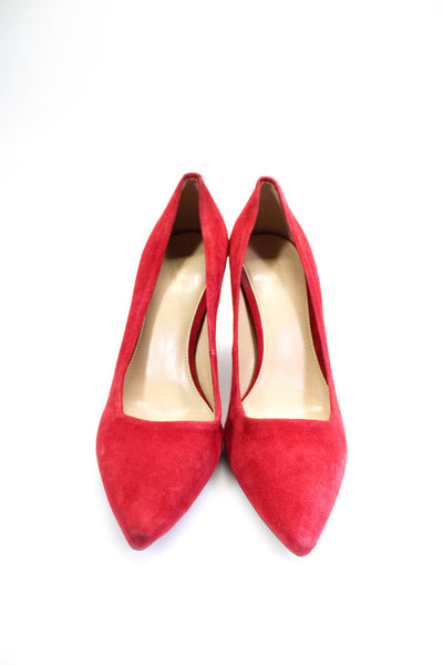 Michael Michael Kors Womens Suede Pointed Toe Stiletto Heels Pumps Red Size 7