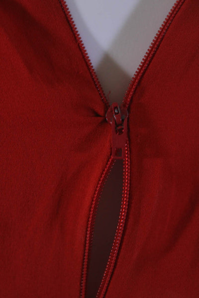 Catherine Malandrino Womens Silk Cutout Sleeveless Zip Up Jumpsuit Red Size 6