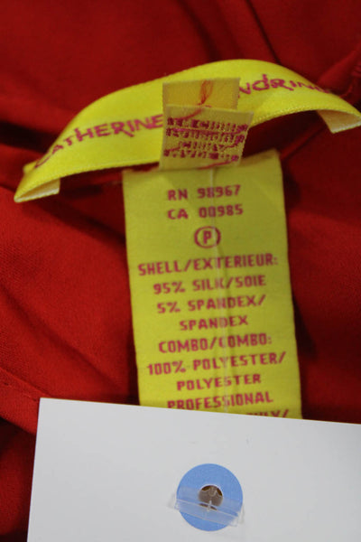 Catherine Malandrino Womens Silk Cutout Sleeveless Zip Up Jumpsuit Red Size 6