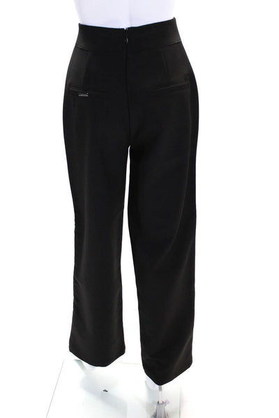 Maniere De Voir Womens Jeweled Studded Crop Blazer Pants Set Black Size 2