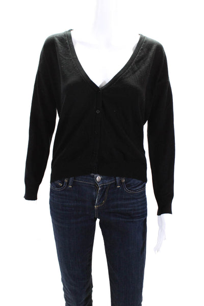 Atmosphere Womens Button Front V Neck Knit Cardigan Sweater Black Size UK 12