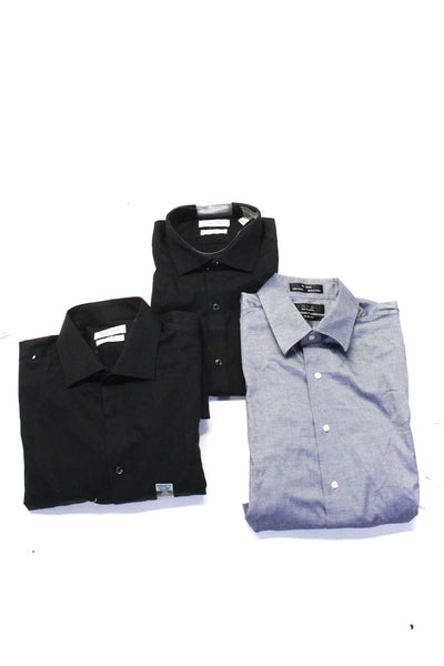 Calvin Klein Men's Long Sleeves Button Down Casual Shirt Black Size L Lot 3