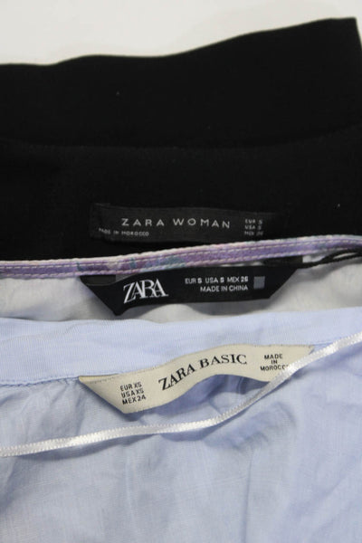 Zara Woman Womens Blouses Black Blue Size Small Extra Small Lot 4