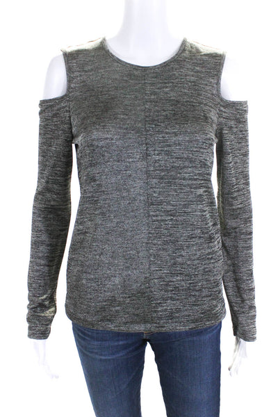 Rag & Bone Womens Cold Shoulder Crew Neck Sweater Black Grey Size Medium