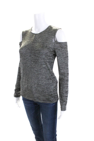 Rag & Bone Womens Cold Shoulder Crew Neck Sweater Black Grey Size Medium