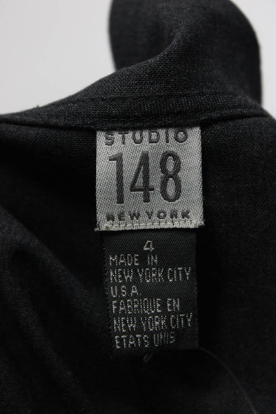 Studio 148 By Lafayette 148 New York Womens V-Neck Wrap Dress Dark Gray Size 4