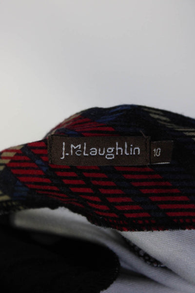 J. Mclaughlin Womens Plaid Skinny Leg Pants Multi Colored Size 10