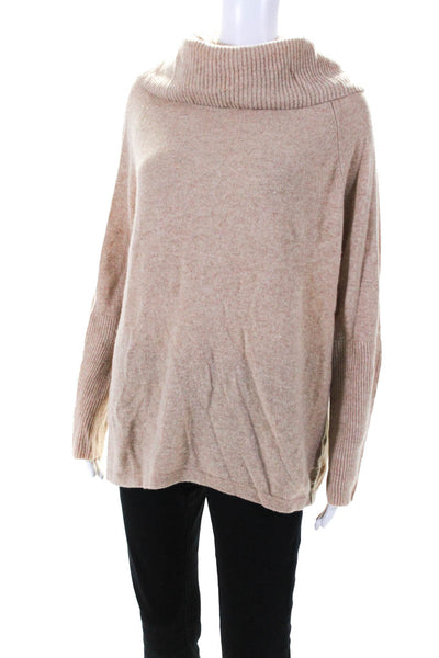 J. Mclaughlin Womens Cashmere Turtleneck Sweater Beige Size Medium