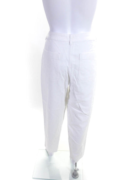Eileen Fisher Womens White Cotton High Rise Straight Leg Jeans Size 12