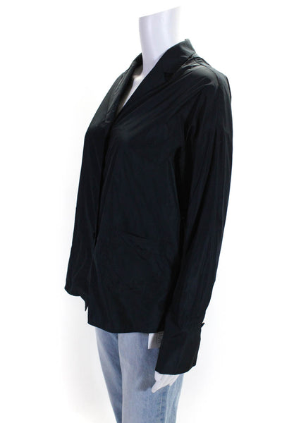 Odeeh Womens Long Sleeves Button Down Shirt Navy Blue Size EUR 34