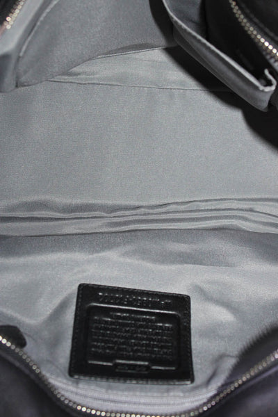 Coach Womens Leather Adjustable Straps Zip Up Shoulder Handbag Purse Black