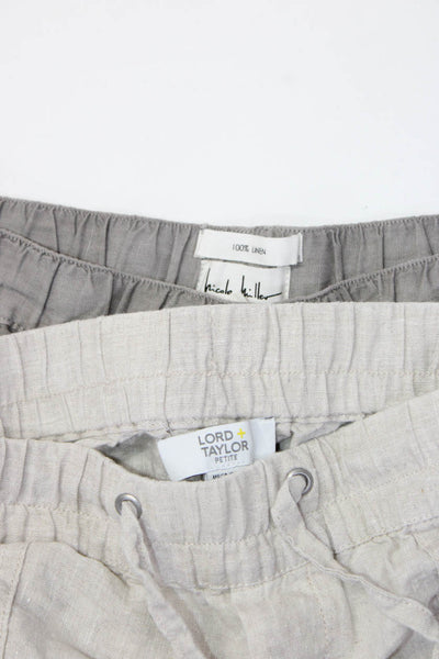 Nicole Miller Lord & Taylor Womens Taupe Linen Drawstring Pants Size S Lot 2