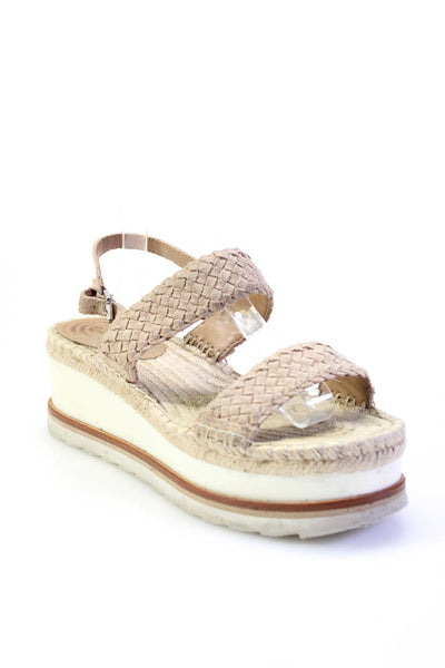 Marc Fisher Womens Brown Suede Espadrille Platform Wedge Sandals Shoes Size 8M