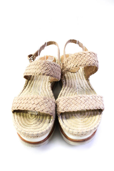 Marc Fisher Womens Brown Suede Espadrille Platform Wedge Sandals Shoes Size 8M