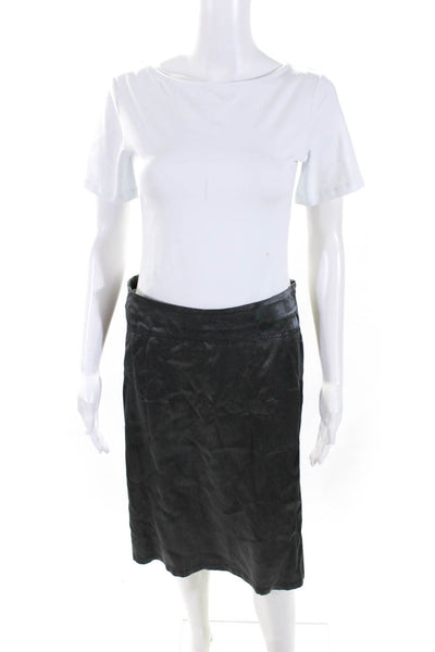 Armand Basi Women's Knee Length Straight Slip Skirt Gray Size 28