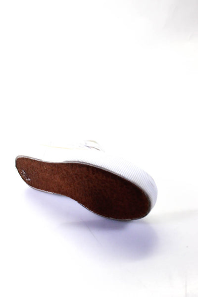 Superga Unisex Revolley Leather Suede Canvas Platform Sneakers Beige W7.5 M6