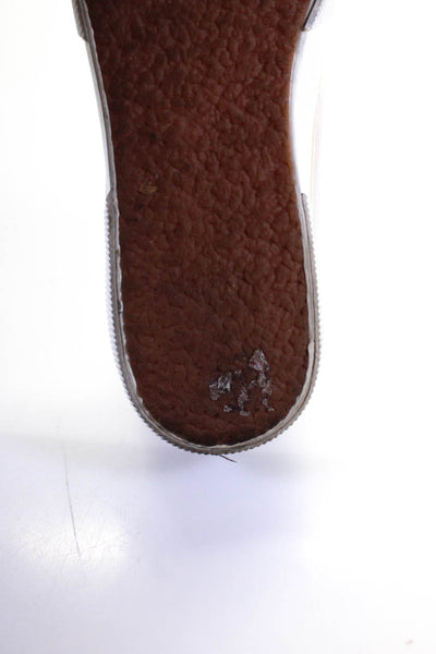 Superga Unisex Revolley Leather Suede Canvas Platform Sneakers Beige W7.5 M6