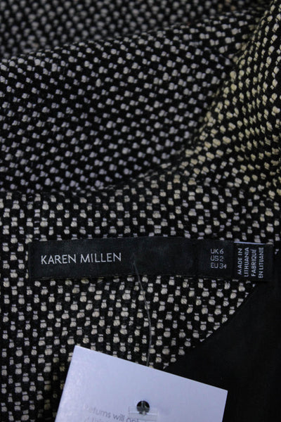 Karen Millen Women's Round Neck Sleeveless A-Line Mini Dress Black Size 2