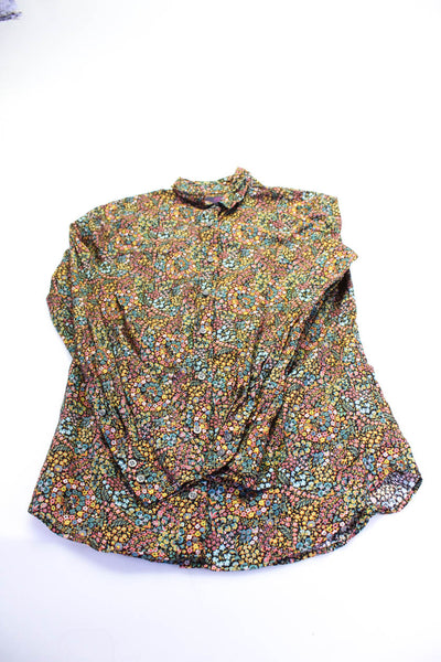 J Crew Women's Collar Long Sleeves Button Down Floral Shirt Size 00 Lot 2