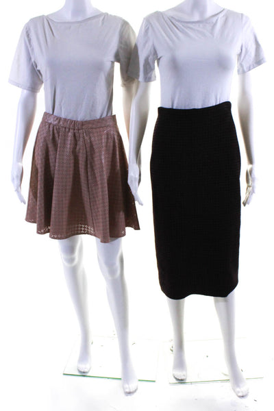 Sunday In Brooklyn Women's Flare Faux Leather Mini Skirt Tan Size 2 Lot 2