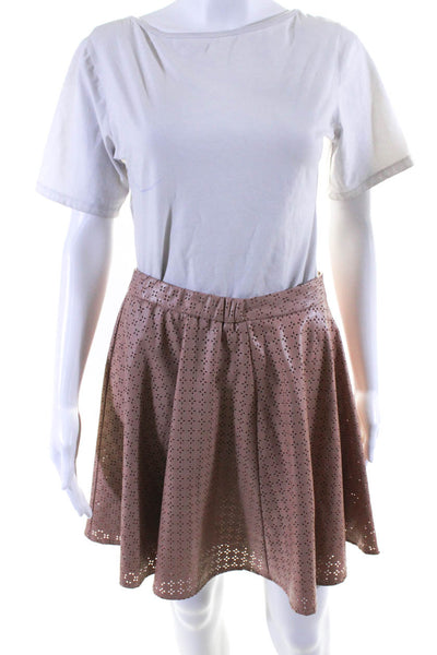 Sunday In Brooklyn Women's Flare Faux Leather Mini Skirt Tan Size 2 Lot 2