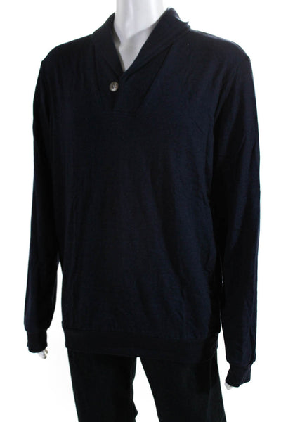 Marine Layer Mens Shawl Collar One Button Long Sleeve Sweater Navy Size Large