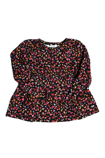 Sonia Rykiel Children Girls Long Sleeve Floral Top Blouse Black Multi Size 120cm