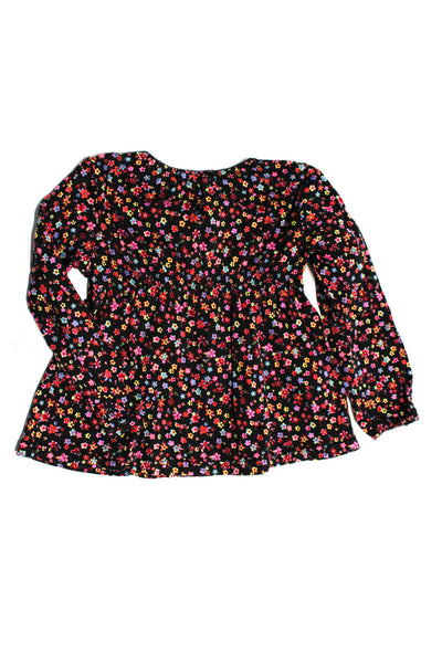 Sonia Rykiel Children Girls Long Sleeve Floral Top Blouse Black Multi Size 120cm