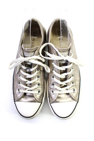 Converse Womens Metallic Taupe Low Top Platform Sneakers Shoes Size 7.5