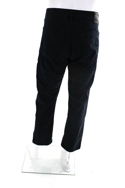 AG Women's Flat Front Five Pockets Straight Leg Dress Pant Navy Blue Size 35