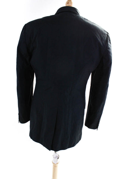 Brooks Brothers Mens Cotton Notched Collar 3 Button Blazer Jacket Navy Size 39L