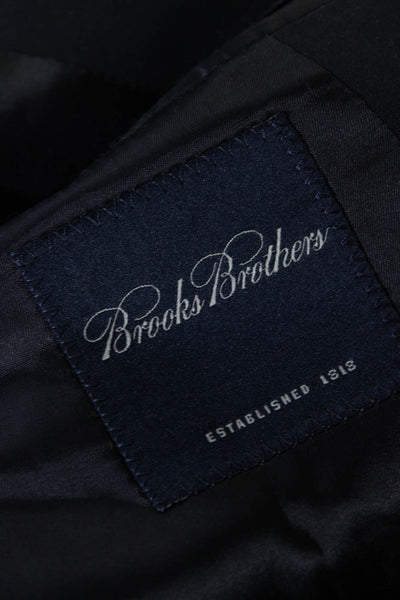 Brooks Brothers Mens Cotton Notched Collar 3 Button Blazer Jacket Navy Size 39L