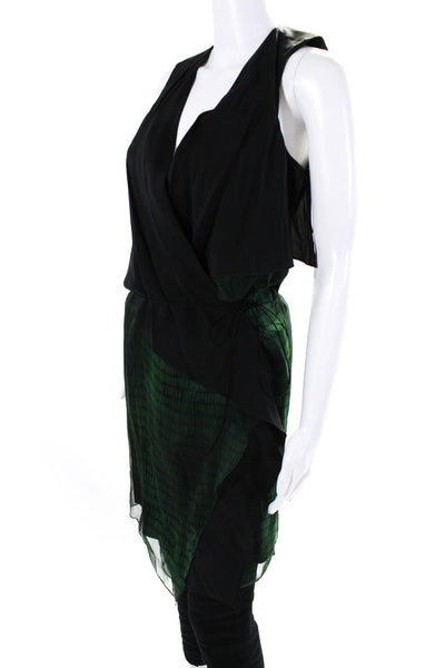 Reed Krakoff Womens Silk Crepe Draped Open Front Blouse Top Vestn Black Size 2