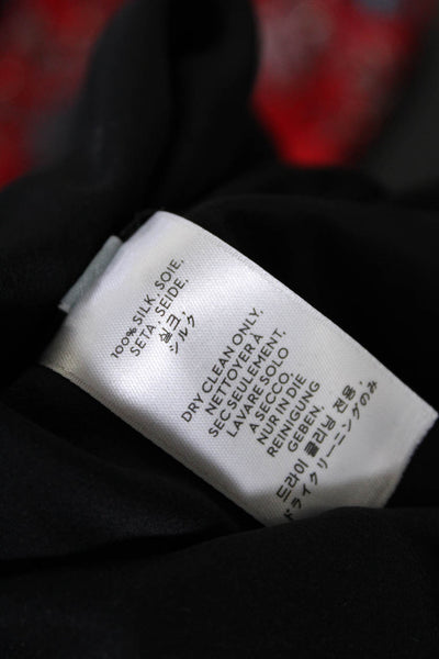Reed Krakoff Womens Silk Crepe Draped Open Front Blouse Top Vestn Black Size 2