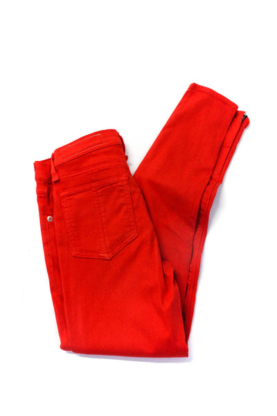 Rag & Bone Jean Womens Cotton Blend 5 Pocket Low-Rise Skinny Jeans Red Size 24
