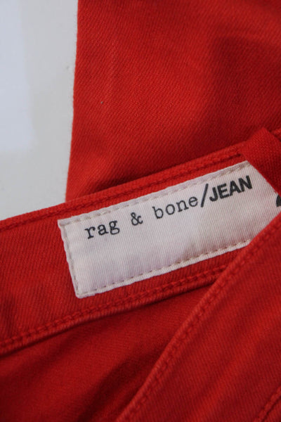 Rag & Bone Jean Womens Cotton Blend 5 Pocket Low-Rise Skinny Jeans Red Size 24